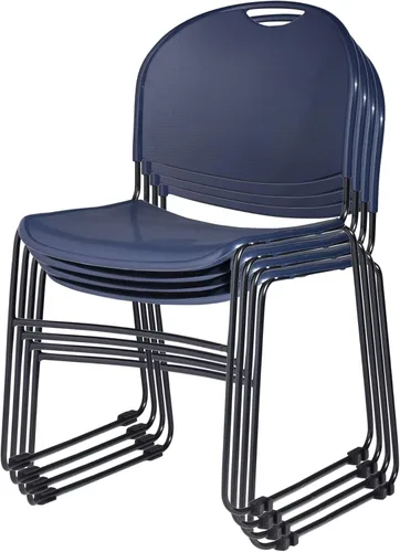 Miniatura 4 de OEF Furnishings OEF855-CL/4 Silla apilable comercial ultra compacta (azul marino, paquete de 4)