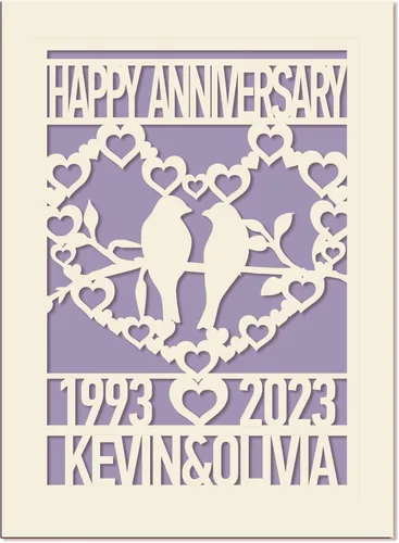 Miniatura 9 de EDSG Tarjeta de aniversario personalizada, regalo de boda, tarjetas cortadas de papel con cualquier nombre, fecha para mujeres, hombres, marido