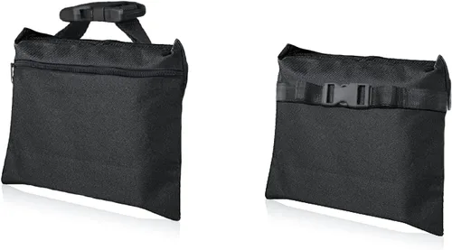 Paquete de 2 bolsas de arena, bolsas de arena resistentes, bolsas de arena resistentes con cremallera y correas de hebilla para soporte ligero