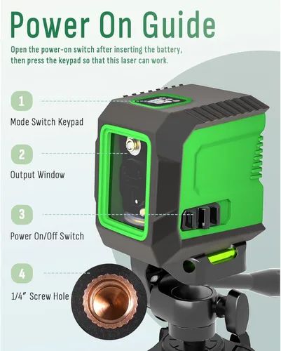 Miniatura 3 de Nivel láser con trípode de 50 pulgadas, nivel láser de línea cruzada autonivelante de 360°, herramienta niveladora de línea horizontal y vertical