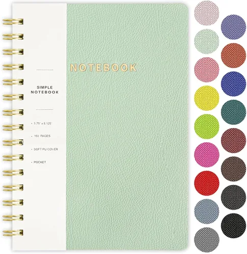 Miniatura 41 de Cuaderno de espiral – Cuaderno grande de tapa dura de 8.5 x 10.98 pulgadas con banda elástica y bolsillo, 180 páginas, diario plano de alambre