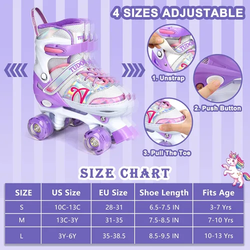 Miniatura 2 de Shine Skates - Patines ajustables de 4 tamaños con ruedas iluminadas para niñas, adolescentes, patines de exterior para principiantes y avanzados