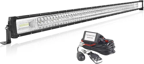 Miniatura 11 de Willpower Barra de luz LED recta de 22 pulgadas y 270 W para automóvil con control remoto estroboscópico de 12 V, kit de cables de cableado de 6000