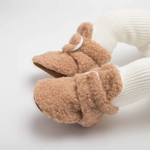 Miniatura 7 de Botines de forro polar para bebés, niños y niñas, pantuflas antideslizantes con agarre suave, zapatos de calcetín para recién nacidos, cuna