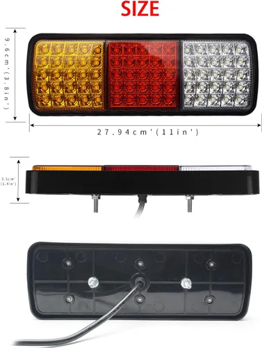 Miniatura 6 de Auovo 75 luces LED traseras de camión DC12V ámbar rojo blanco señal de giro de freno de marcha atrás remolque barra de luz trasera lámparas