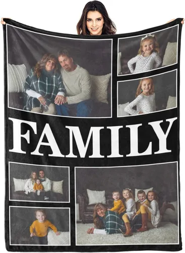 Miniatura 18 de Manta personalizada con foto, mantas de pollo personalizadas para niña, regalo de niño, manta familiar personalizada de franela polar con foto