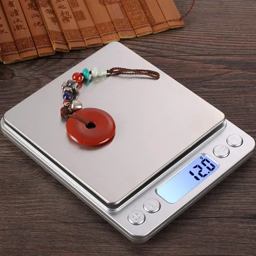 Miniatura 4 de Báscula digital pequeña, 6.6 lbs/0.00 oz, 6.6 libras, báscula de cocina, báscula de alimentos, con pantalla LCD retroiluminada azul, 6