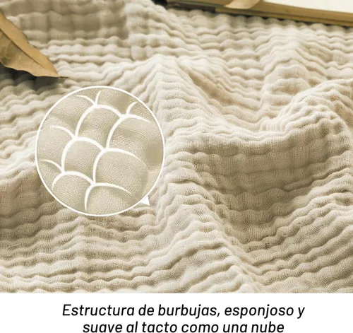 Miniatura 2 de EMME - Manta de algodón tamaño queen para cama, suave y grande, de muselina, de 90 x 90 pulgadas, ligera y transpirable, para todas las estaciones