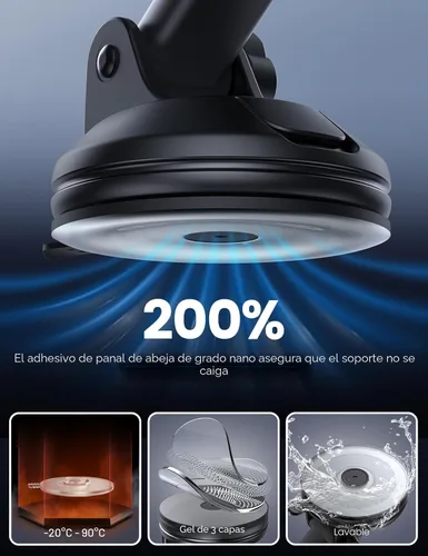 Miniatura 3 de Lamicall Soporte de teléfono para automóvil - [Ventosa de grado militar más fuerte] Soporte de teléfono con rotación de 360° para tu automóvil