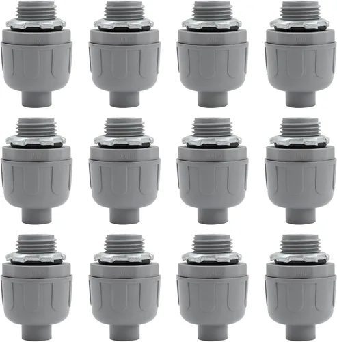 Conector hermético a líquidos de 1/2 pulgada, conector flexible de conducto de PVC, recto de 180 grados UL listado, accesorios de conducto eléctrico