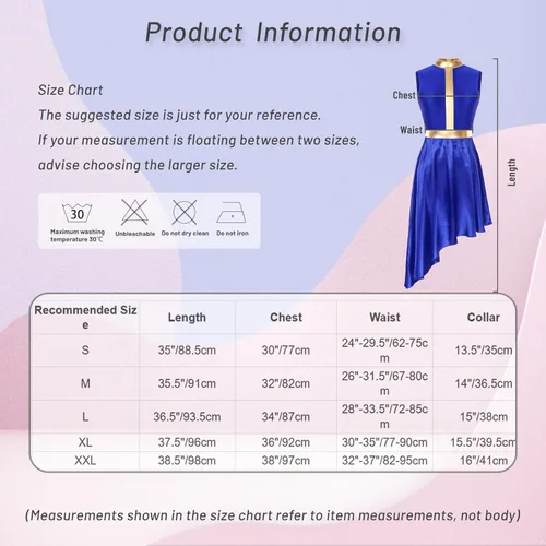 Miniatura 6 de Vestido de baile de alabanza metálico para mujer, superpuestas, túnicas asimétricas, falda de satén, disfraz litúrgico de adoración lírica