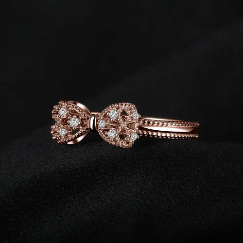 Miniatura 44 de JewelryPalace - Anillos de plata de ley 925 chapados en oro rosa, amarillo o blanco de 14 K para mujer, de compromiso, con circonia cúbica, de boda