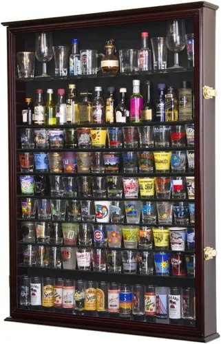 Miniatura 5 de Vitrina de vidrio de tiro XL para tirador alto y mini botella de licor Negro