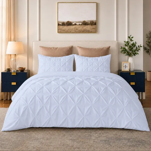 Miniatura 9 de SLEEP-NEST Luxuries - Funda de edredón plisada decorativa, tamaño individual/individual XL, 68 x 90 pulgadas, 3 piezas, con cierre de cremallera