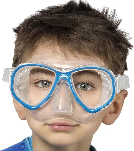Miniatura 6 de Cressi Máscara de silicona para niños y niñas Perla Jr Made in Italy Transparente/transparente/azul