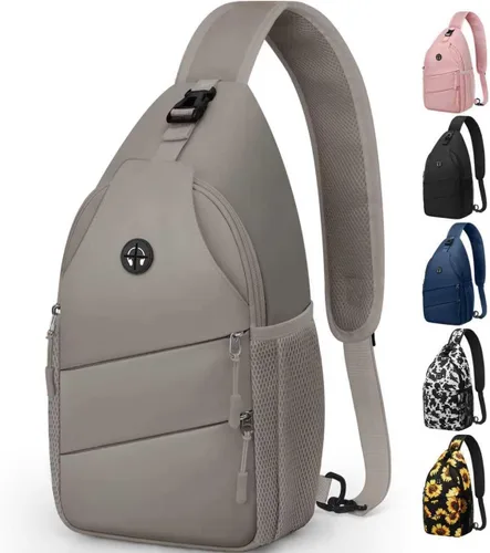 Miniatura 10 de Pritent Bolsos cruzados para mujeres y hombres, mochila de moda, bolsa casual para el pecho con correa de hombro convertible Negro