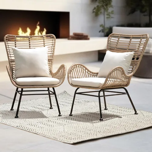Miniatura 10 de IDZO Juego de 2 sillas Adirondack para exteriores, respaldo premontado, juego de muebles de patio, muebles de exterior para jardín, porche, terraza