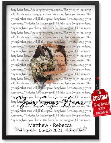 Miniatura 9 de H-DEWALL Póster personalizado de letras de canciones, regalos de cumpleaños para esposo para dormitorio, discos de vinilo, fotos, regalos para él