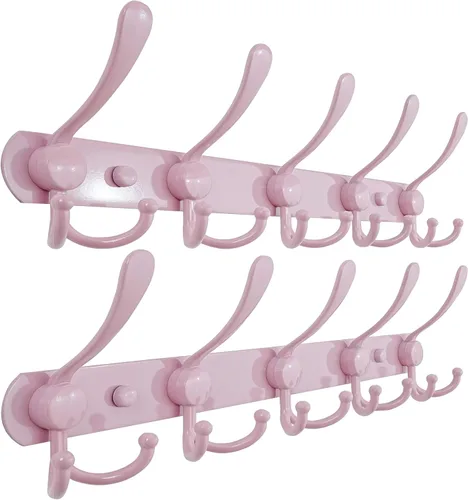 Miniatura 54 de Dseap - Perchero para pared, 5 ganchos triples, resistente, acero inoxidable, riel de gancho de metal para abrigos, sombreros, toallas, bolsos