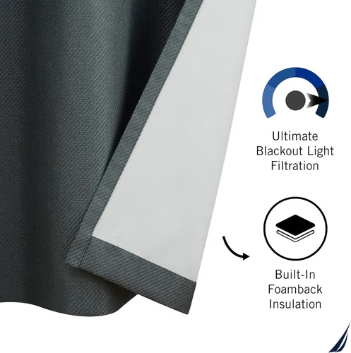 Miniatura 3 de Nautica Cortinas opacas para el hogar, Providence Ultimate Blackout Classics, cortinas térmicas de privacidad para dormitorio o sala de estar, juego