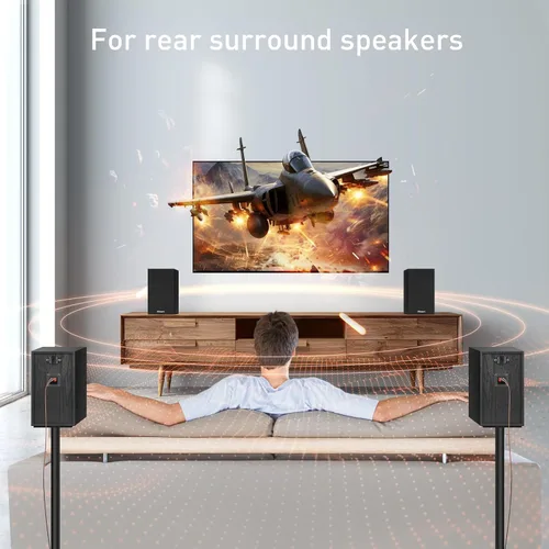 Miniatura 7 de Elimavi Altavoces pasivos para estantería, diseño de 2 vías con woofer de 4 pulgadas y tweeter de cuerno de seda de 1 pulgada, graves de 60 Hz