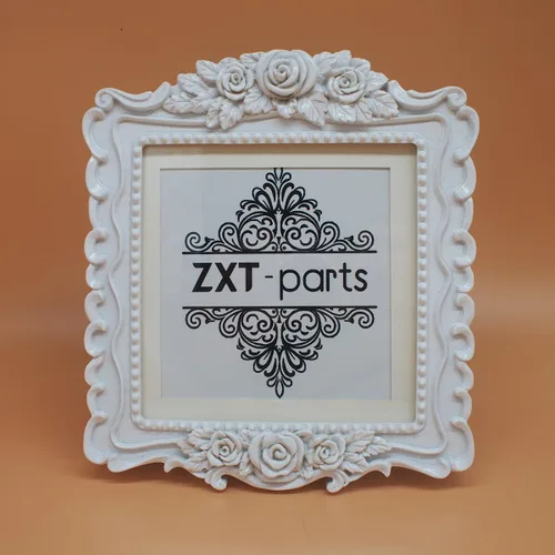 Miniatura 28 de ZXT-parts Marco de fotos cuadrado de 3 x 3, marco de borde negro y dorado. Marco de fotos hecho a mano de resina. Panel de vidrio. Cubierta