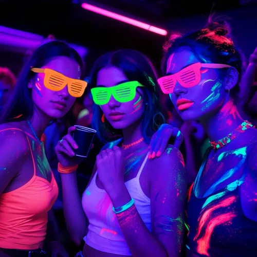 Miniatura 2 de Mega-L - 12 lentes que brillan en la oscuridad, suministros de fiesta que brillan en la oscuridad, anteojos fluorescentes de luz negra neón, regalos