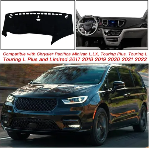 Miniatura 6 de Cubierta de tapete para salpicadero, consola central interior personalizada compatible con Chrysler Pacifica Minivan 2017, 2018, 2019, 2020, 2021