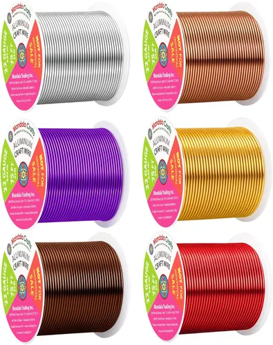 Miniatura 205 de Mandala Crafts - Alambre de aluminio anodizado de 8 calibre para hacer joyas - 9.75 m de alambre flexible negro colorido - Flexible para bonsái