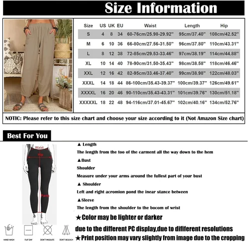 Miniatura 3 de Fashion Women Solid Colour Loose Cotton and Linen Casual Pants Home Harem Pants