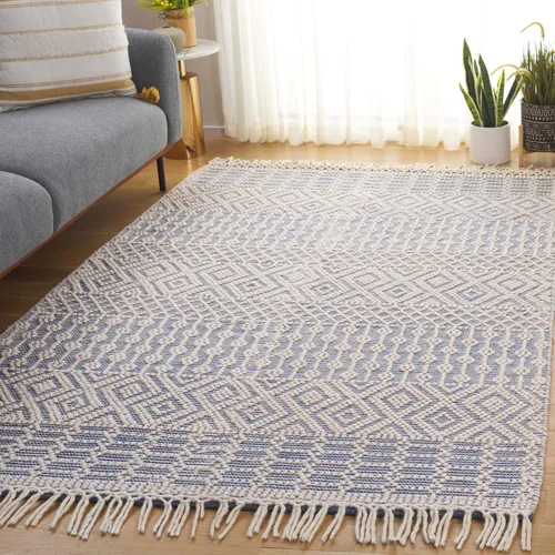 Miniatura 30 de SAFAVIEH Natura Collection - Alfombra decorativa de 2 x 3 pies, color marfil, con flecos de lana marroquí bohemia, hecha a mano, ideal para zonas