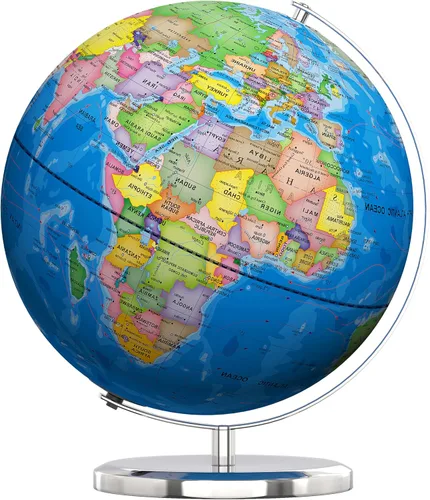 Miniatura 8 de SOUNDANCE Globo del mundo de 13 pulgadas con base estable de metal pesado, globo educativo para el aprendizaje de los niños, lámpara de globos