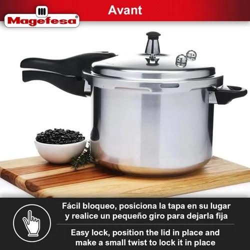 Miniatura 4 de MAGEFESA Avant - Olla a presión de aluminio de 6.2 cuartos de galón, compatible con estufas de gas, eléctricas y cerámicas, olla a presión