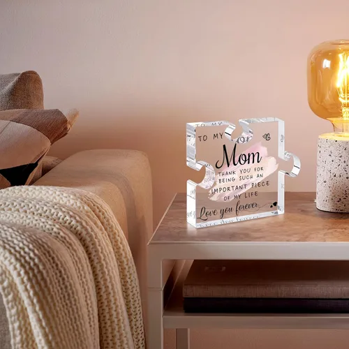 Miniatura 7 de LukieJac Regalos para mamá de hija, hijo - Los mejores regalos de mamá de siempre, regalos únicos de cumpleaños de madre, placa acrílica