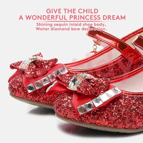 Miniatura 2 de Amtidy Zapatos de vestir para niñas, zapatos de fiesta de boda Mary Jane, zapatos con purpurina para damas de honor, tacones de princesa