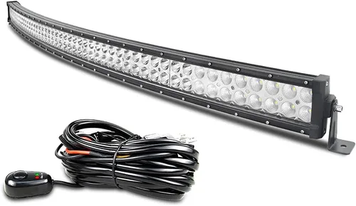 Miniatura 9 de Willpower Barras de luz LED curvadas de 22 pulgadas, 120 W, combo de inundación puntal, barra LED delgada con arnés de cableado, luces LED