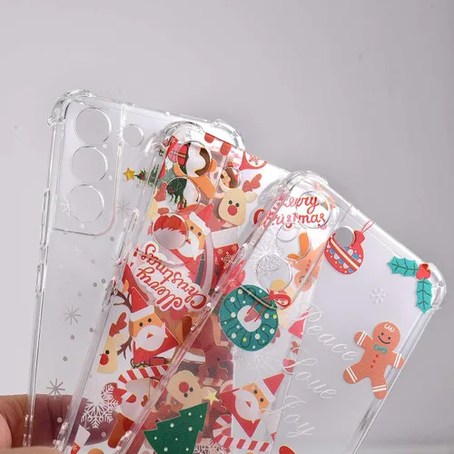 Miniatura 5 de Funda de Navidad para Samsung Galaxy S22, transparente, suave, delgada, a prueba de golpes, con esquinas de protección de aire, regalo de hombre