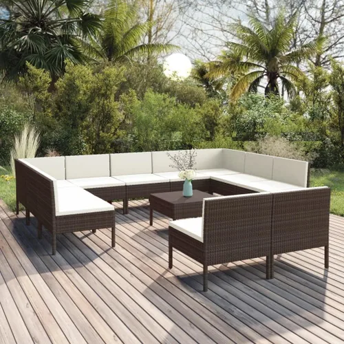 Miniatura 8 de Juego de salón de patio de 9 piezas con cojines, sofá al aire libre, juego de bar de patio, muebles modernos de exterior, banco de comedor