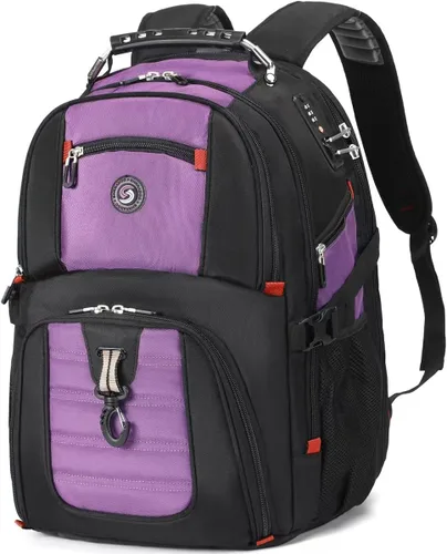 Miniatura 7 de SHRRADOO Mochila de viaje extragrande para laptop de 50L con puerto de carga USB, mochila para universidad y escuela secundaria, bolsa de trabajo