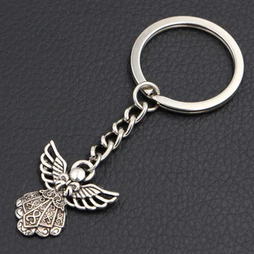 Miniatura 3 de PHAETON Llavero con dije de ángel de la guarda en tono plateado, 50 unidades, plateado