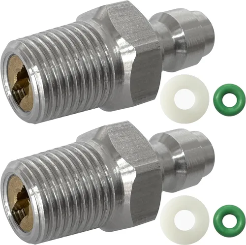 Miniatura 8 de Adaptador de enchufe de desconexión rápida de 0.315 in, accesorios de carga de herramientas de aire de rosca macho BSPP de acero inoxidable de 1/8