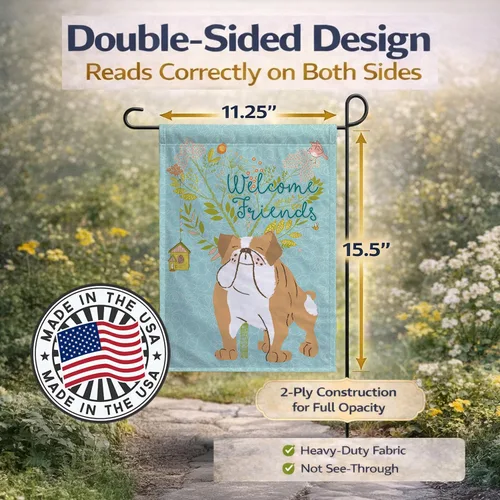 Miniatura 4 de Caroline's Treasures BB7602GF Bandera de jardín con texto en inglés "Welcome Friends" - Bandera decorativa para patio exterior, patio, parterres