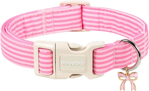 Miniatura 8 de DOGWONG Collar de Algodón Navideño para Perro, Collar de Perro Rojo de Papá Noel, Collares Duraderos para Mascotas de Fiestas Navideñas, Lindo Rojo