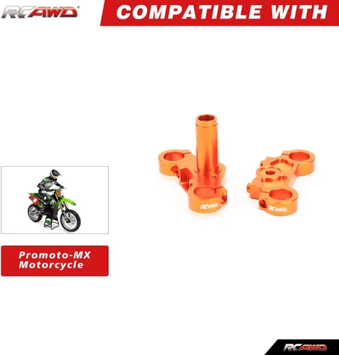 Miniatura 6 de RCAWD Juego de abrazadera triple de aluminio para piezas de actualización Promoto-MX LOS364006 (Naranja)