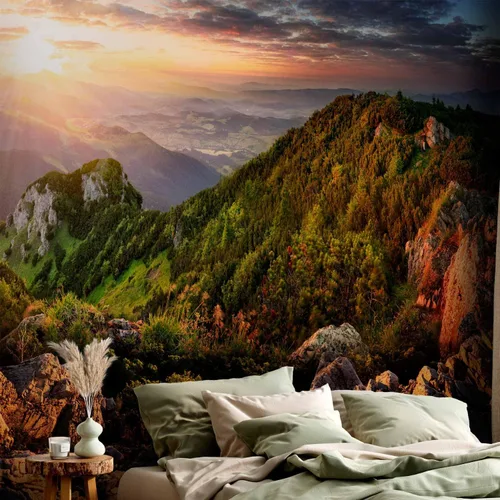 Miniatura 5 de artgeist Mural de pared con paisaje de 77 x 55 pulgadas, papel tapiz autoadhesivo extraíble para decoración de pared, diseño de montañas