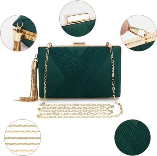 Miniatura 4 de Bolso de mano para mujer, bolso de noche con flecos, bolso de mano para mujer, bolso de mano de boda, bolso de mano con cadena, bolso cruzado
