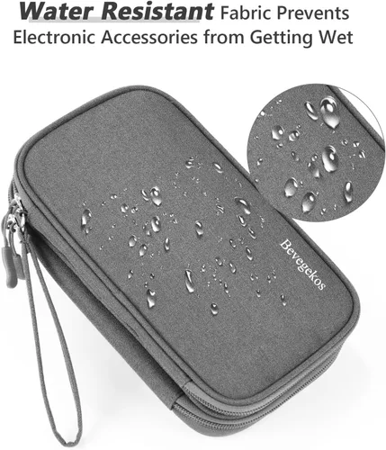Miniatura 5 de Bevegekos Organizador mediano de viaje Tech, bolsa de transporte para electrónica y accesorios (gris oscuro, mediano)