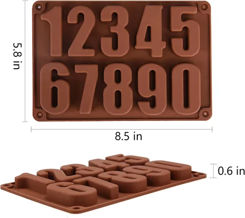 Miniatura 3 de Paquete de ventas de 26 letras grandes molde de silicona 0-9 número molde de silicona