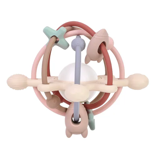 Miniatura 5 de PandaEar Space Planet - Juguete sensorial para bebés – Manhattan sonajero para 0-6, 6-12 meses, silicona segura para congelador, juguete Montessori