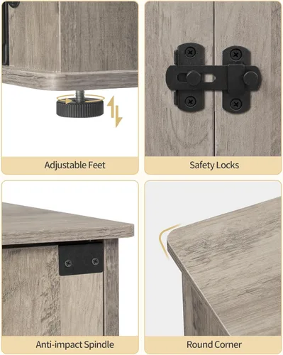 Miniatura 6 de Hzuaneri Mueble de jaula para perros de 88.4 pulgadas para 2 perros, soporte de TV para perreras de interior resistente, jaula de madera XXL